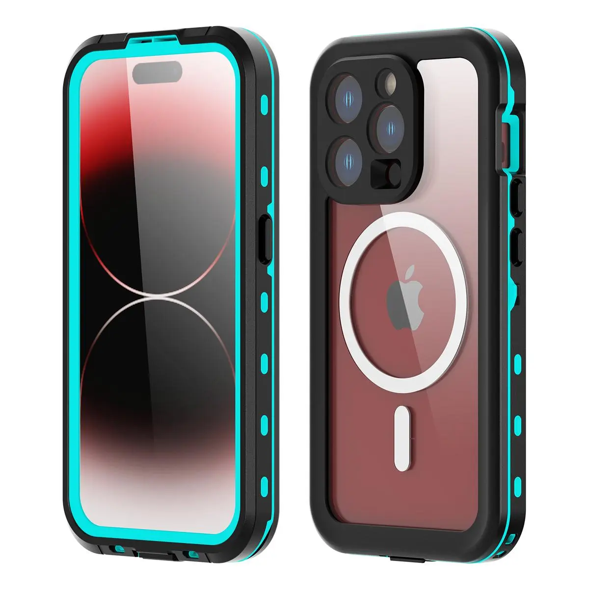 IP68 Water Resistant Full Cover Phone Case for Multiple iPhone Models, Wireless Charging Magsafe Fit, Dustproof Shockproof 360° All-Round Protection Mobile Phone Accessories (Compatible with iPhone 13 14 15 Plus 16 Pro Max)