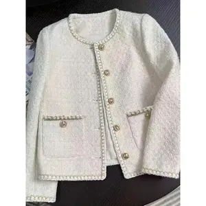 Spring & Fall New Korean Style French Short Coat, Elegant Women's Tweed Overcoat, Fashionable Lady Outerwear（gift）