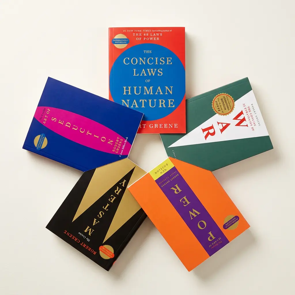 5-Book Collection by Robert Greene, Concise Editions Including Power, Seduction and Strategy, Paperback Set