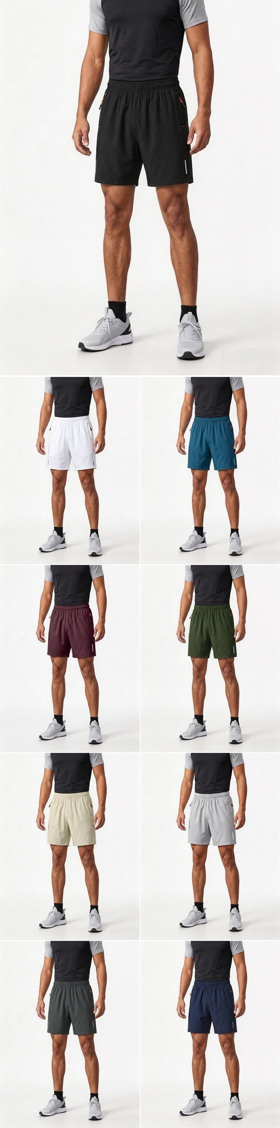 Lightweight Summer Sports Shorts — Breathable, sweat-wicking, quick-drying; solid color with zippered pockets; suitable for sports and casual wear; breathable textured design tropical beige simple