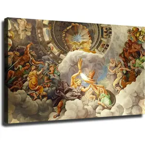 Greek Mythology Gods Figures Renaissance Poster Painting Canvas Wall Art Living Room Bedroom Decor Modern Oil Painting (Unframed,08*12inch)