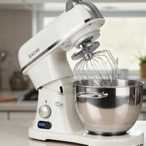 8.4QT Commercial Stand Mixer 800W Aluminum Die Casting, Mixers Kitchen Electric Stand Mixer Metal Food Mixer with Stainless Steel 8L Bowl, Dough Hook, Whisk and Beater, Porcelain White