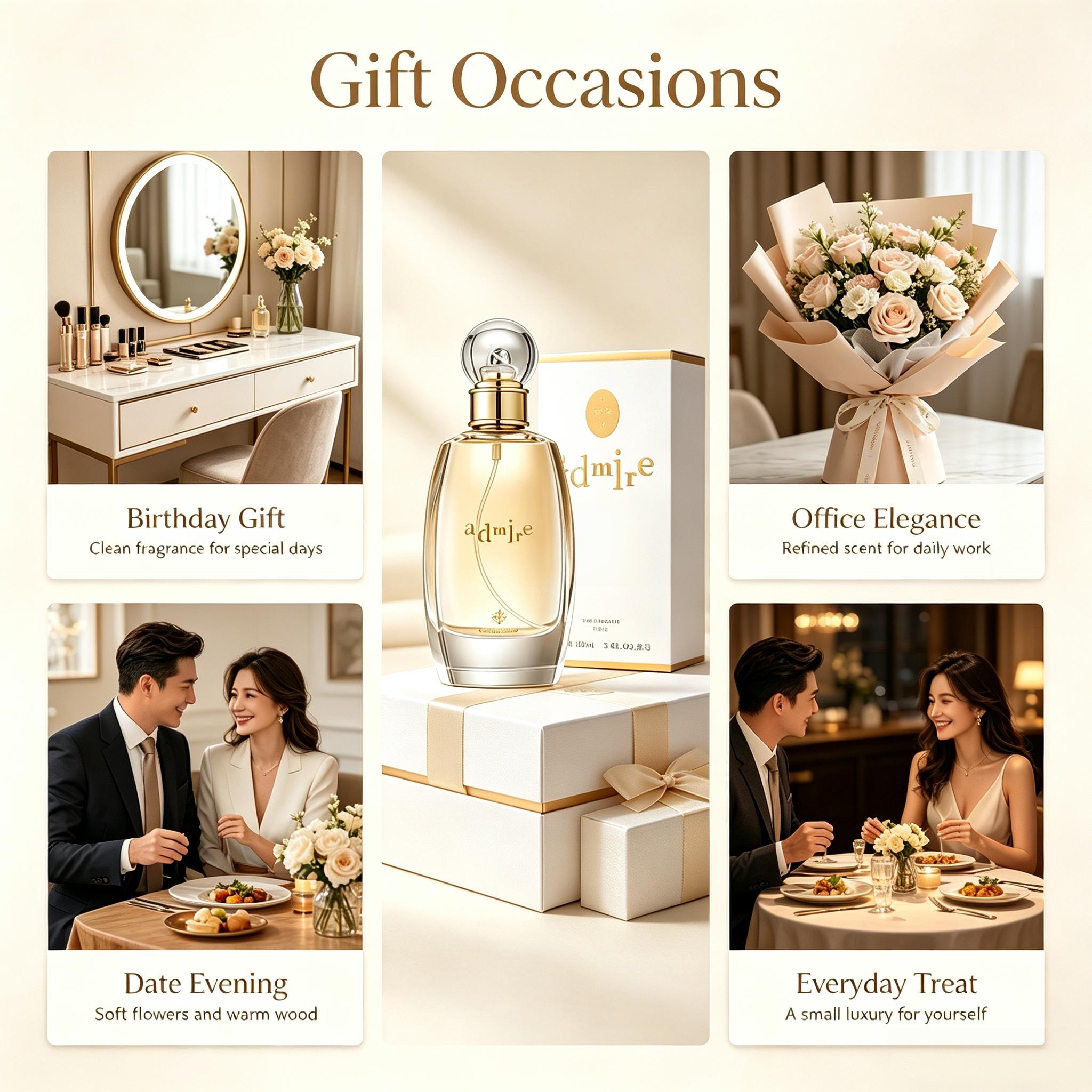 Admire Eau de Parfum  Fresh Woody Floral Perfume, Elegant Daily Scent For Women