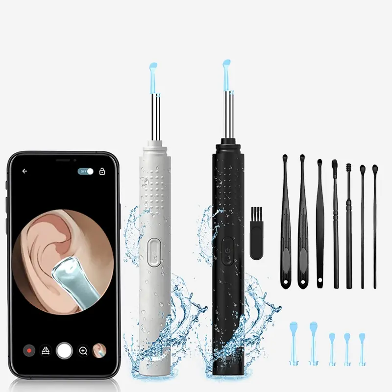 1pc Ear Wax Removal, Ear Cleaner with Camera Wireless, Ear Otoscope with 6 LED Lights, Earwax Remover Kit with 8 Pcs Ear Set, Ear Wax Remowal Tool for Phone, Pad, Android Phones