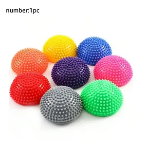 PVC Durian Ball Foot Massage Touch Ball, Yoga Balance Fitness Half Round Sensory Integration Trainer, Reflexology Stress Relief Tool, Body Care