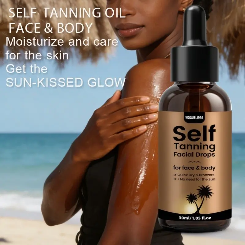 Self Tanning Drops for Face and Body, Coconut Bronze Oil, Gradual Tanning Routine, Gradual Glow Hydrating Moisturizing Bronzing Serum, Sunless Tanner for Natural Look, Flawless Sunless Tanning, Easy Application