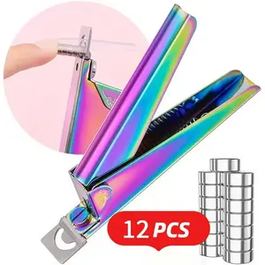 13pcs/set Premium Nail Clippers with Magnets Sizers for Acrylic Nails, Artificial Fake Nail False Nail Tip Cutter Trimmer Manicure Pedicure Sharp Blade Clip Tool For Salon Home Art Beauty