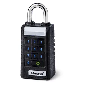 Master Lock  5.43 x 1.71 x 2.43 in. Pro Series Metal Single Locking Bluetooth Padlock, Black