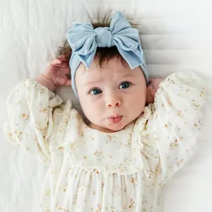 Baby Bling® FAB-BOW-LOUS® soft nylon/spandex wide headband with bow