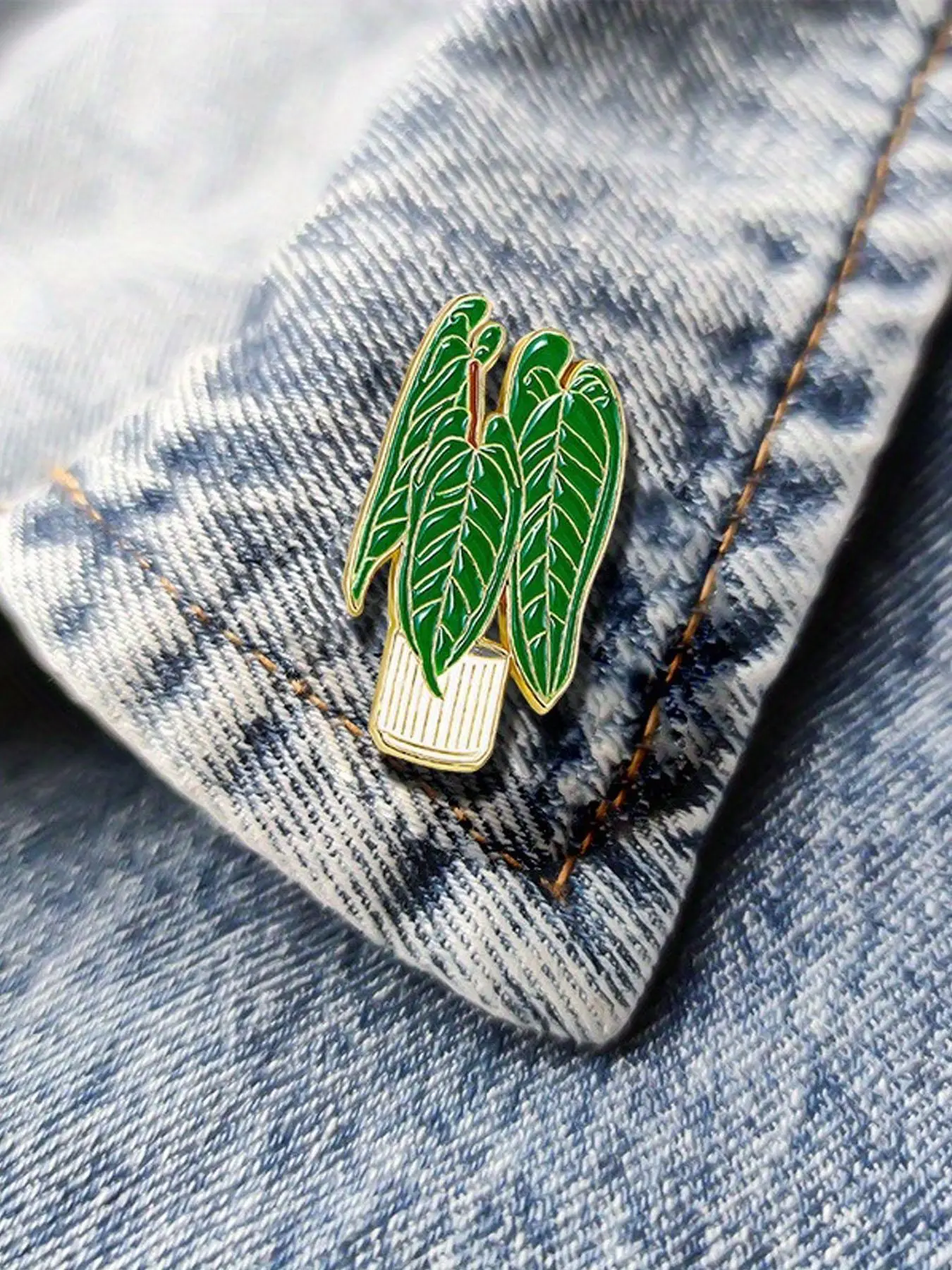 Cartoon Potted Plant Design Brooch, Cute Enamel Pin for Backpacks, Jeans, Scarves, Hats Decoration, Fashion Accessories for Women & Men, Enamel Lapel Pins