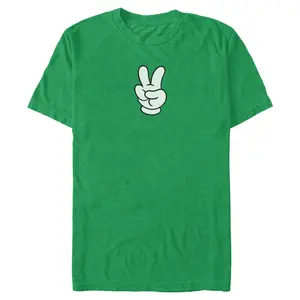 Mens Mickey & Friends Peace Sign Gloves T Shirt