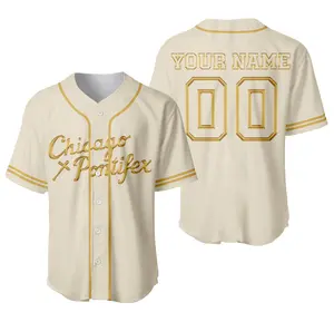 Chicago Pontifex Personalized Baseball Jersey, Chicago Photo Baseball Jersey, Chicago Travel Baseball Jersey