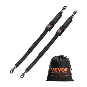 VEVOR Retractable Ratchet Straps, 2 in x 4 ft Ratchet Tie Down Straps with Security Lock S Hooks, 2 Pack Heavy Duty Ratchet Tie Down Straps with 1500 lbs Break Strength, for Trailers, Vehicles, Boat