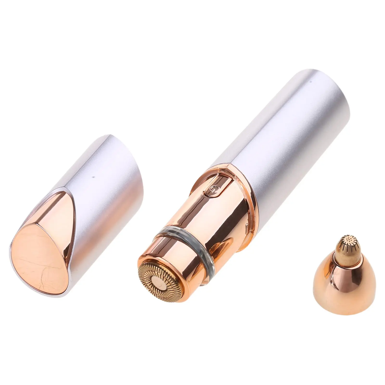 2-in-1 Facial Hair Remover for Women Rechargeable Eyebrow & Nose Trimmer | Portable facial shaver for eyebrows, nose, lip and chin with USB rechargeable convenience for easy touch-ups.