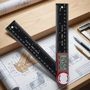 200mm Digital Angle Finder with Dual Display 360° Rotation High Precision Protractor for Woodworking Carpentry Construction Engineering Automotive Repair DIY Projects Portable Multi-Function Measuring Tool Professional Grade Gauge Instrument