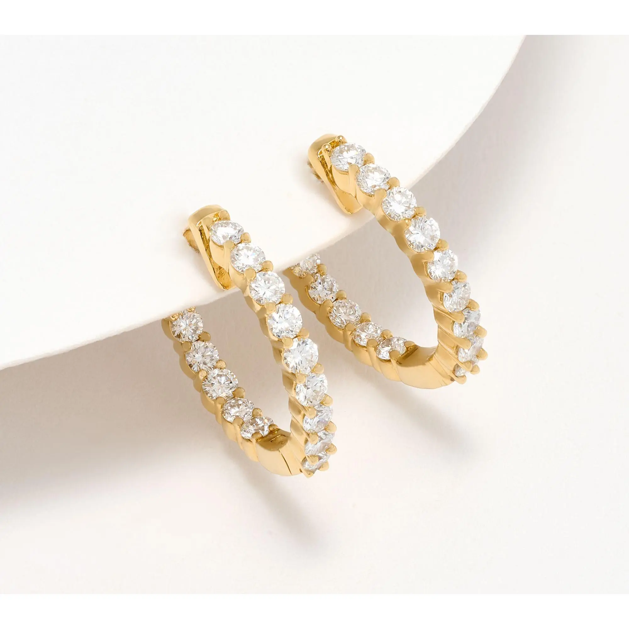 Fire Light Lab Grown Diamond 1 cttw Hoop Earrings, Sterling Silver