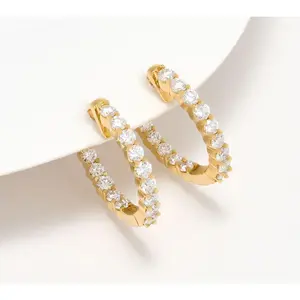 Fire Light Lab Grown Diamond 1 cttw Hoop Earrings, Sterling Silver