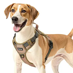 Dog Harness for Large Dogs, No Pull Tactical Dog Harness Adjustable Pet Vest, with Handle, Metal Rings, Buckles, Reflective Stitching Nylon Oxford Fabric, for Training, Walking, and Hiking