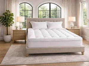 Premium Plush 4 Inch Mattress Topper Queen Size – Breathable Pillow Top Bed Pad with Deep Pocket Fit, Ultra Soft Hotel Quality Mattress Protector Alternative for Back Pain Relief, Pressure Support, Hypoallergenic Comfort