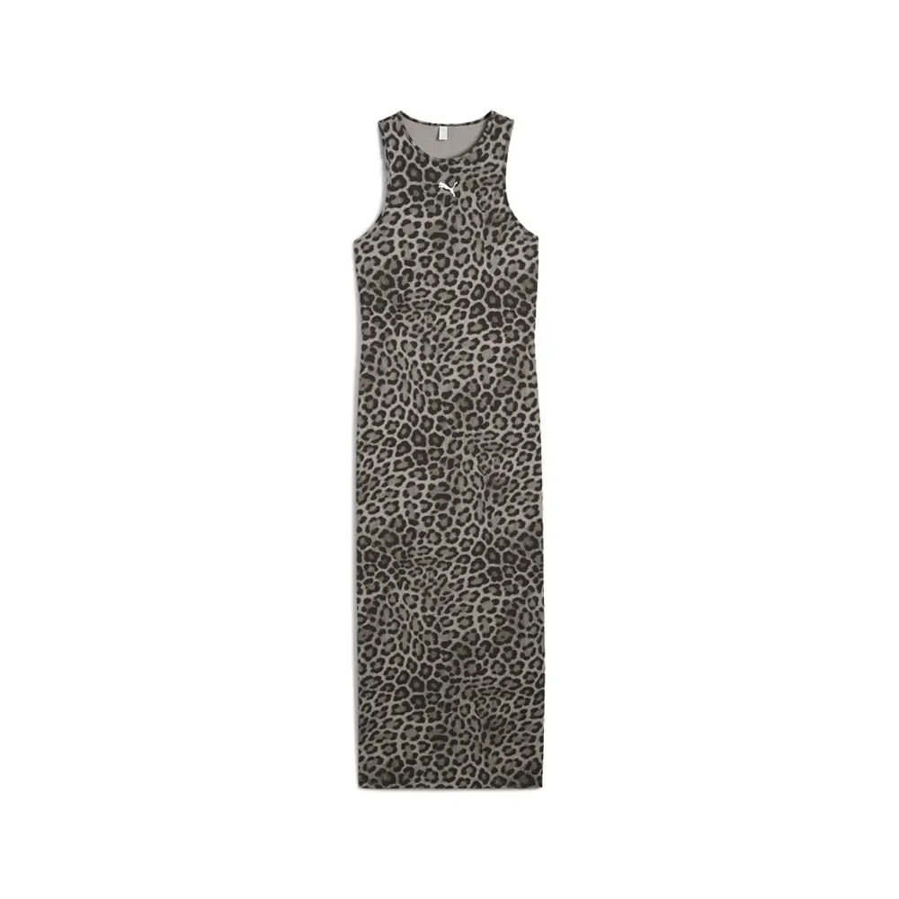 PUMA Womens Leo Luxe Slim Sleeveless Midi Dress Casual Casual - Black