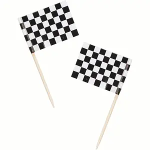 Checkered Flag Race Car Cupcake Picks