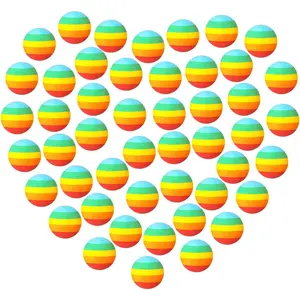 48 Pieces 1.1 Inch Rainbow Soft Foam Refill Balls Replacement Foam Bullet Balls for Popper Refills