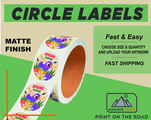 2 inches Round Custom Labels on Roll Premium Water-Resistant Labels - Your Design Logo - FREE FAST SHIPPING - Free Proof Before Printing