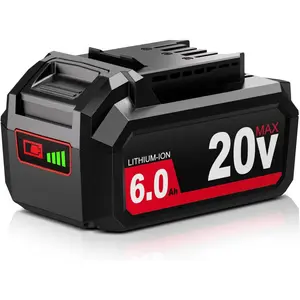 1 Pack 6.0Ah Lithium- Replacement for ?Skil 20V  BY519601 BY519603 BY519702,Compatible with SKIL PWRCore 20 Volt Cordless Power Tools and Chargers