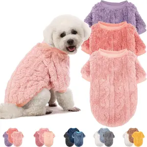 3 Pack Warm Dog Sweaters for Small Dogs or Cats, Girl or Boy, Warm Dog Clothes Shirt Coat for Winter Christmas (Pink, Purple, Rose Red, Medium)