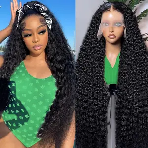 [12A Grade] Imani 13x6 30 Inch HD Lace Front Wigs Human Hair 200%% Density Deep Wave Lace Front Wigs for Women Wet and Wave Lace Frontal Wigs Human Hair Pre Plucked Deep Wave Wig 12A Curly Wigs