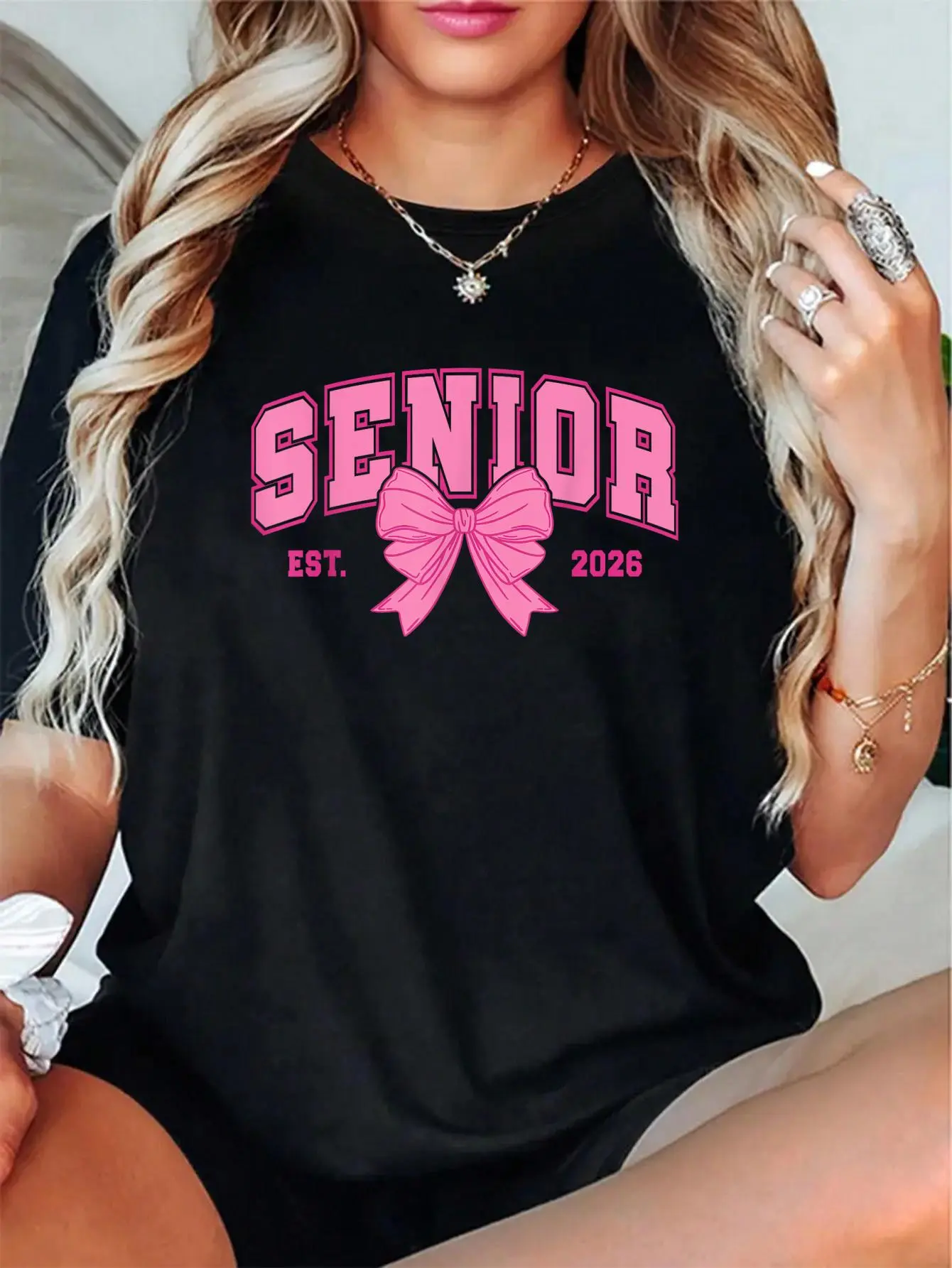 Unisex 100% Cotton Senior 2026 Class of 2026 Coquette Bow Graduation 2026 T-Shirt – Limited Edition, Fun Gift Idea, Men Women Kids Tee