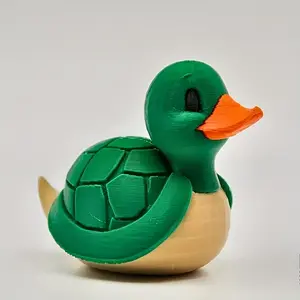 Creative Turtle Duck Statue Ornament, Fun Duck Sculpture for Indoor Outdoor Decor, Home Garden Multi-Room Use, Plastic Material No Power Needed