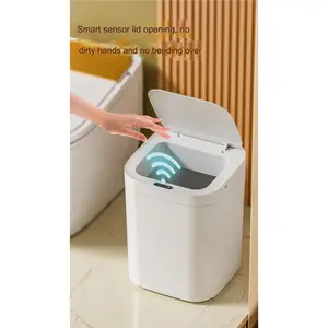 Smart Induction Waterproof Trash Can - Hands-Free Motion Sensor Bin with Hand Wave Opening, Nordic Style Small Garbage Can for Bathroom, Bedroom, Office, Household Essentials Rechargeable