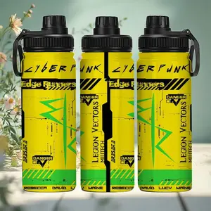 1pc 20oz Stainless Steel Insulated Mug, "Cyberpunk Style" Water Bottle, with handle and leak-proof lid, keeps drinks hot or cold, suitable for various occasions, birthday/holiday gift, for family and friends
