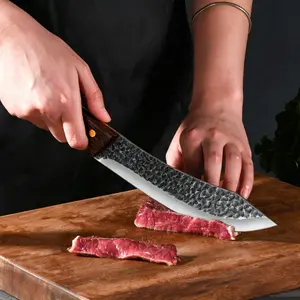 The sharpest mini kitchen knife you’ll ever need- 8.5 Inch Cleaver, 1PCS Forged Butcher KnifeBoning Knife Chef's Knife CookingKnife KitchenKnife Sharp Knife High Carbon SteelFishing Knife #tiktok made me buy it Nakiri Stainless