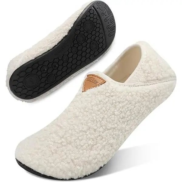 House Slippers With Non-Slipsole Slipon ForWomen And Men, Adults Rubber SoleSlippers, Fuzzy Loafer, Footwear ShoeSlide Comfort Slippers With Non-Slips