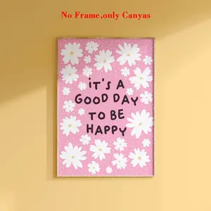 Inspirational Quote Poster, Motivational Wall Art Print, Daisy Illustration Home Decor, Suitable for Bedroom and Living Room