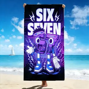 Neon Six Seven Cartoon Microfiber Beach Towel, Quick-Dry Soft, Super Absorbent, Bath Towel, Pool Blanket, Summer Travel Party Decor, Quick Drying Towel