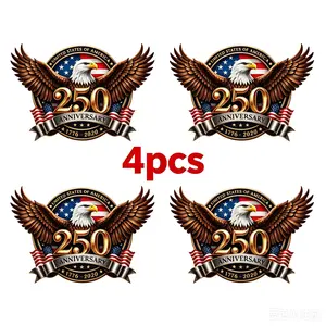 4pcs 250th Anniversary USA Car Decal Sticker, USA Patriotic 4th of July 1776–2026 Vinyl for Car, Truck, Window, Laptop, 250 Years American Independence Bumper Stickers