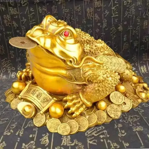 Lucky Money Frog Decor - Traditional Feng Shui-Inspired Statue for Home & Office, Decorating, Decorative Figurine for Prosperity, Home Decor Ornaments, Resin Ornament, Home Decoration, Decoration Items