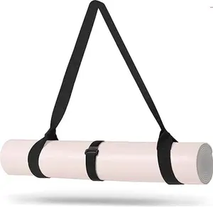 Yoga Mat Carrier Strap - Adjustable Thick and Wide Strap for Carrying Mat or Stretching, Black