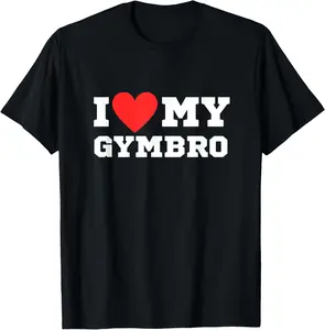I love my gymbro | y2k | sigma funny | red heart T-Shirt Pure Cotton Graphic Tees Menswear Top: Gifts for Men & Women