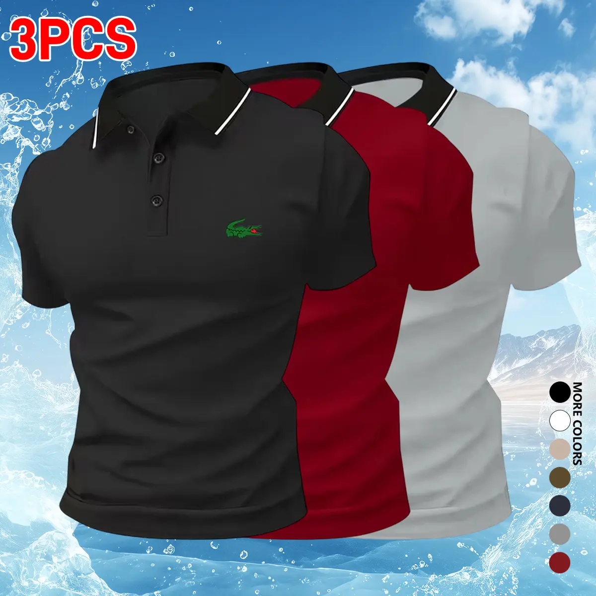 Men's Casual Fashion Polo Shirt Summer Short Sleeve Top