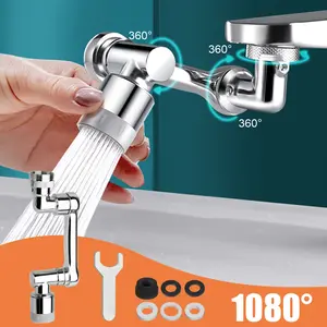 Faucet Aerator Splash Filter Extender Tap Extend Bubbler Nozzle 1080° Rotating