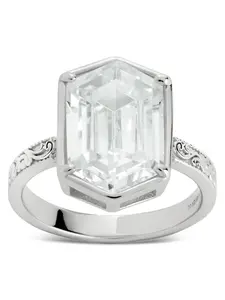 Sterling Silver Hexagon Bezel Ring Sterling Silver Hexagon Bezel Ring