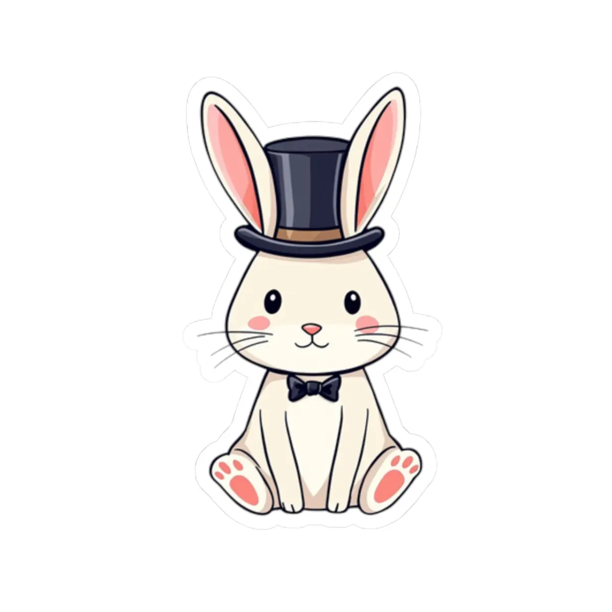 Elegant Bunny Kiss-Cut Sticker, Cute Decor for Laptops, Scrapbooking, Gift Tags, Easter Decorations, Fun Party Favor