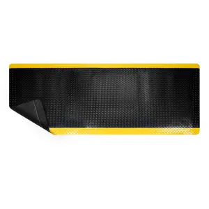 NORTHSKY Olympia Anti Fatigue Mat Industrial, Standing Mat, Yellow Border Safety, 12 x 3 ft, 15/16" Thick, Advanced High-Density Memory Foam, for Workshop Workstations, Laboratory Benches