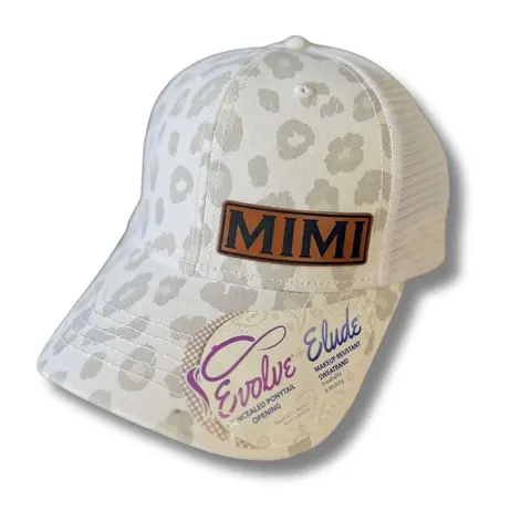 Women's Custom Name Ponytail Hat - Casual Mid Profile Hat with Adjustable Snap, Breathable Band, Cotton Mesh, Personalized Initials/Names (Mom, Mama, Mimi, Nana, Memaw) Everyday Wear Fashion Accessory, Thoughtful Personalized Gift