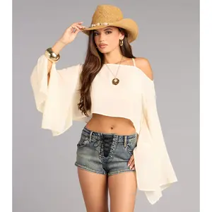 Airy Attitude Chiffon Poncho Top