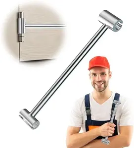 Door Hinge Adjustment Tool, 14-19mm Hinges Gap Adjusting Wrench, Upgraded Door Henge Repair Tool, Door Gap Tool for Flag Hinge Steel Double-Ended Door Henge Repair Wrench